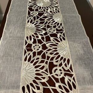 Elegant Cream Table Runner 68” long